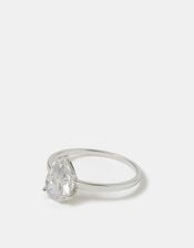 Sterling Silver Pear Cut Engagement Ring, Silver (ST SILVER), large