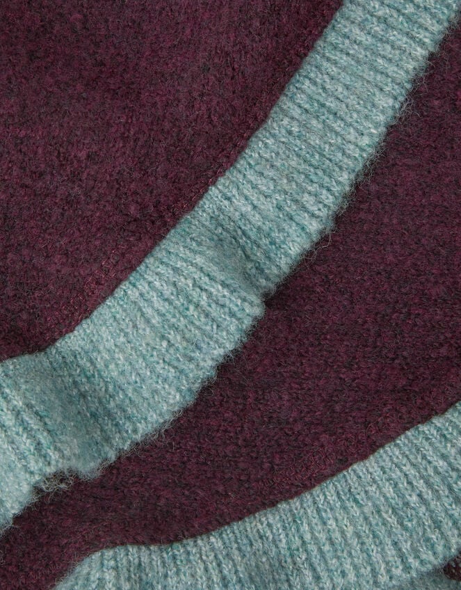 Frill Knitted Triangle Scarf, , large