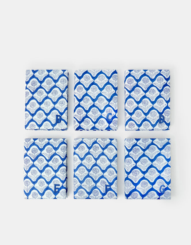 Dandelion Print Initial Notebook, Blue (BLUE), large