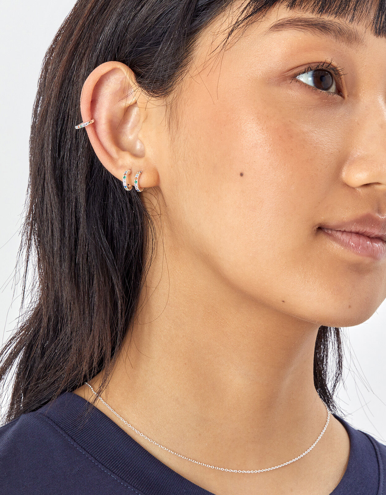 Sterling Silver Rainbow Ear Cuff