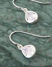 Sterling Silver Crystal Drop Earrings, , large