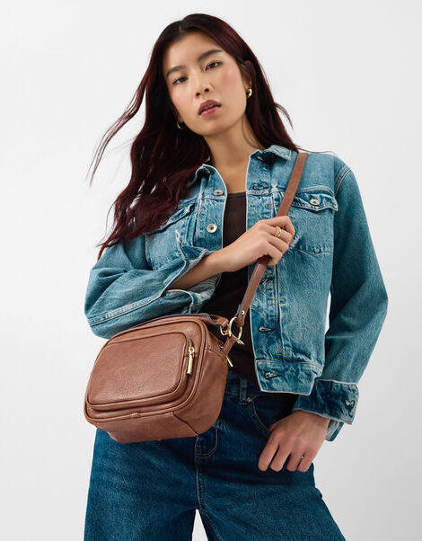Boxy Crossbody Bag, Tan (TAN), large