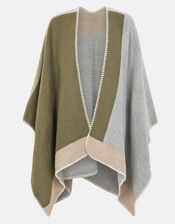 Colourblock Poncho, , large