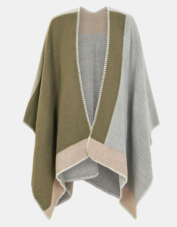 Colourblock Poncho, , large
