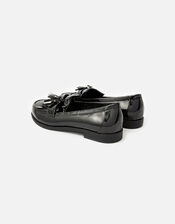 Patent Tassel Trim Loafers, Black (BLACK), large