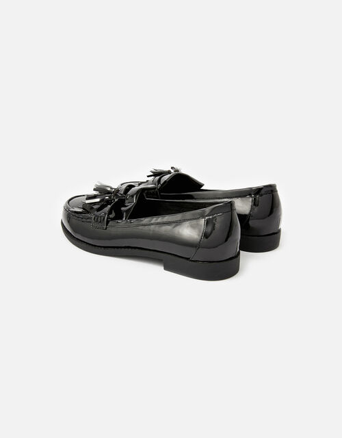 Patent Fringe Loafers, Black (BLACK), large