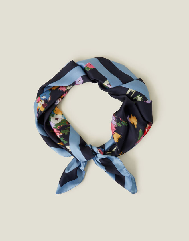 Floral Satin Square Scarf, , large