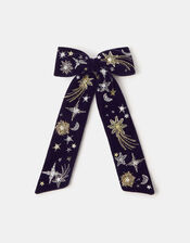 Shooting Star Beaded Bow Barrette Hair Clip, , large