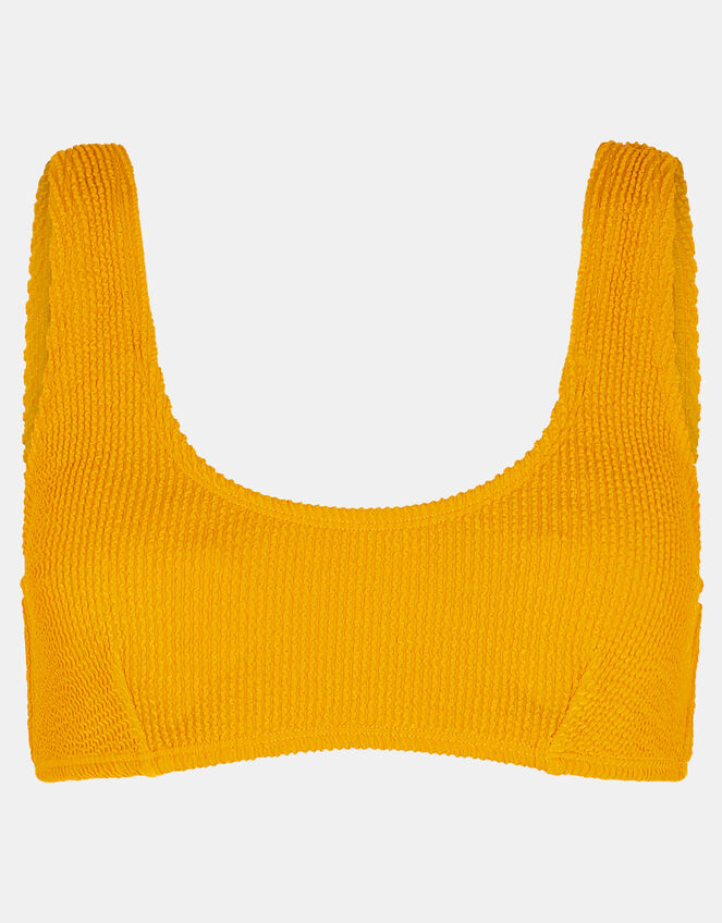 Crinkle Crop Bikini Top, Yellow (YELLOW), large