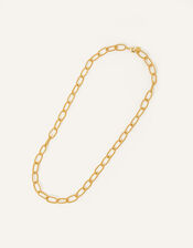 14ct Gold-Plated Paperclip Chain Necklace, , large