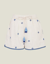 Embellished Mirror Shorts, Cream (CREAM), large