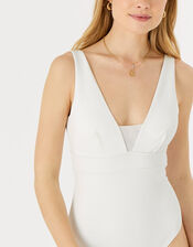 Lexi Ribbed Shaping Swimsuit , White (WHITE), large