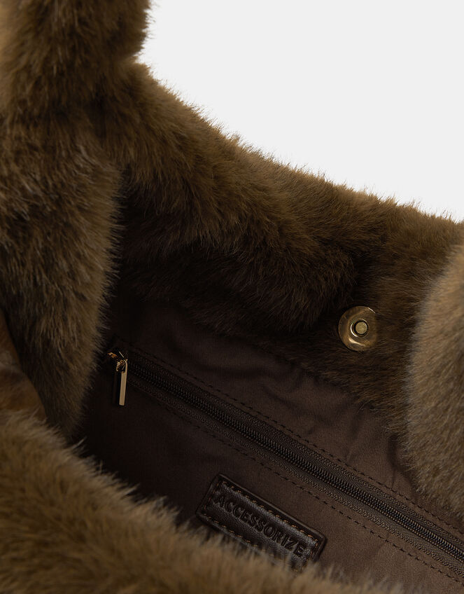 Faux Fur Shopper Bag, , large