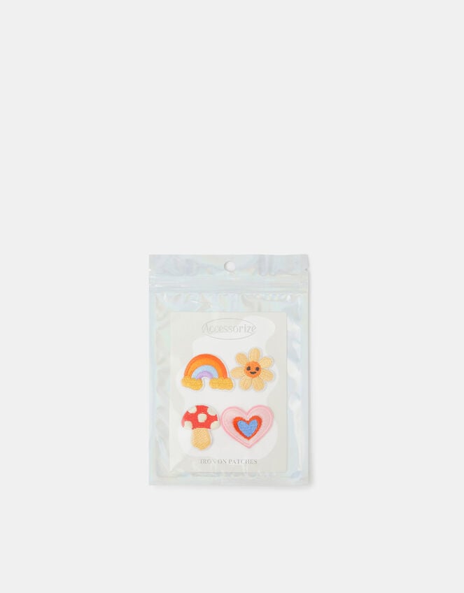 4-Pack Whimsical Embroidered Iron-On Patches, , large