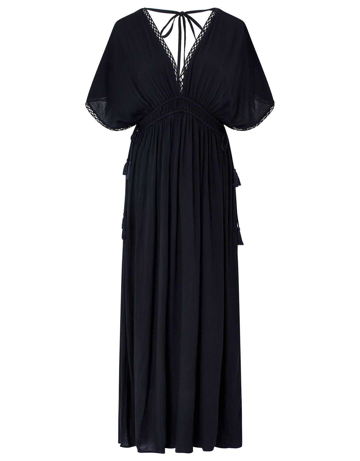 Lace Trim Maxi Dress Black