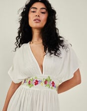Embroidered Tassel Kaftan, Ivory (IVORY), large