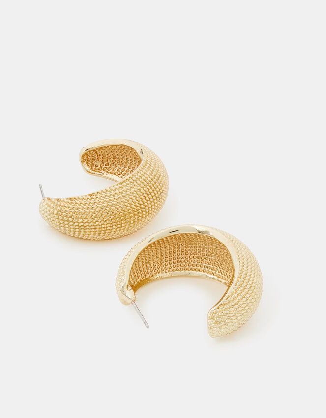 Textured Drop Hoop Earrings, , large