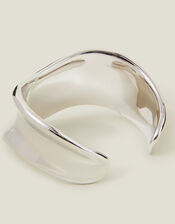 Platinum-Plated Stainless Steel Molten Cuff Bracelet, , large