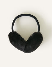 Faux Fur Earmuffs, Black (BLACK), large