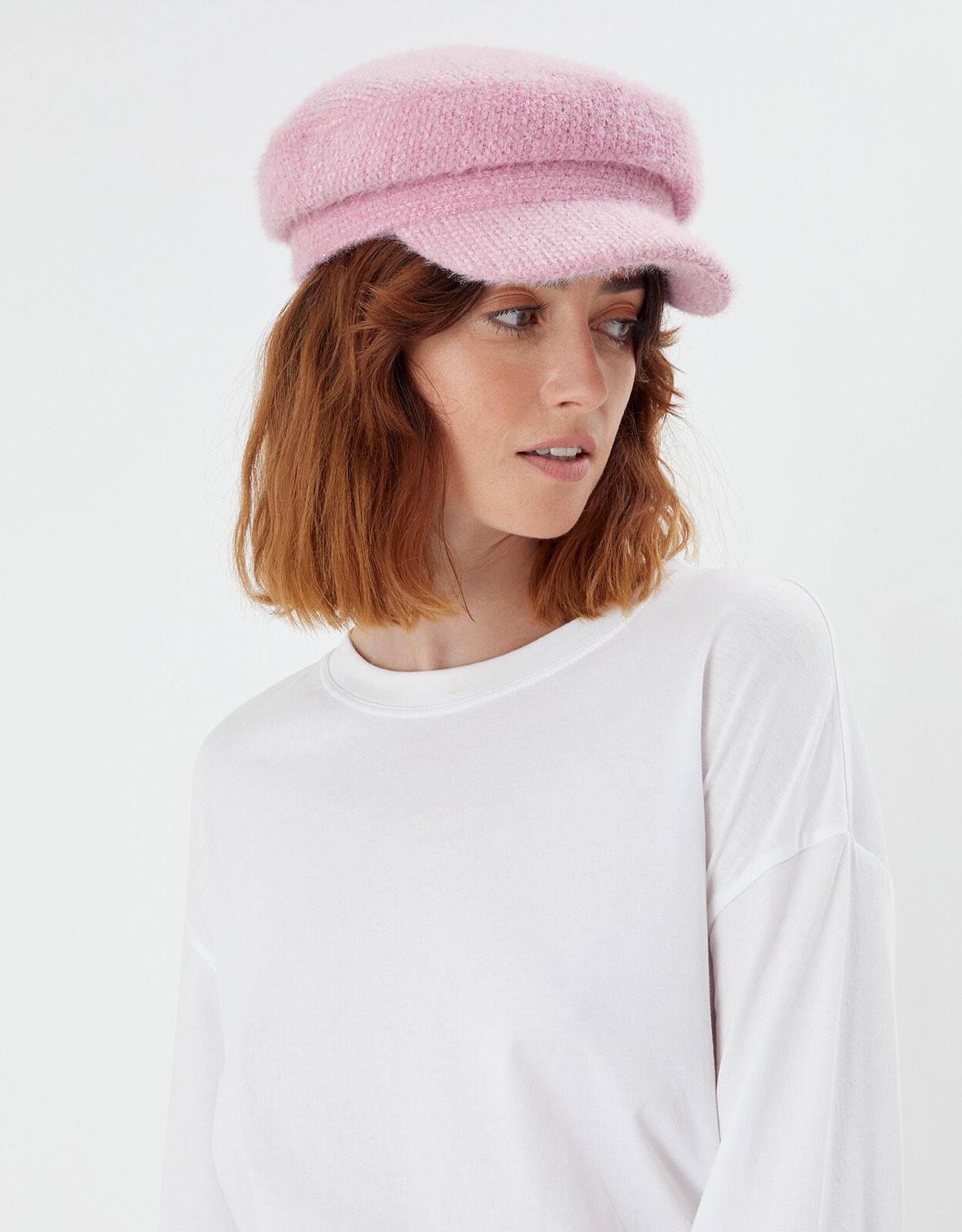 Accessorize baker boy hat top