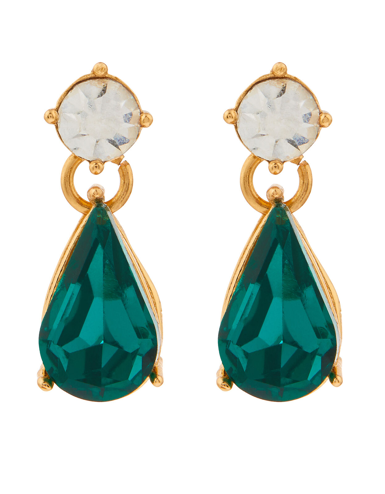Mini Kylie Gem Drop Earrings Green