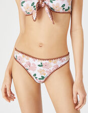 Pretty Floral Blanket Stitch Bikini Briefs, Multi (PASTEL-MULTI), large