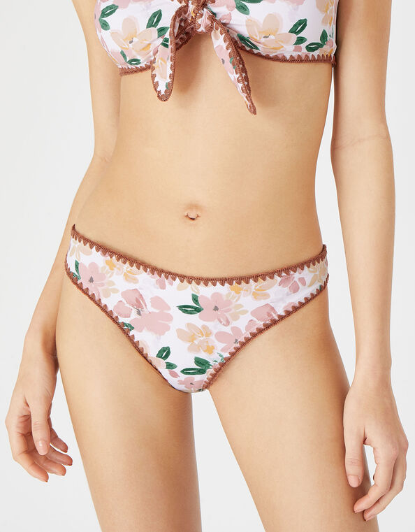 Pretty Floral Blanket Stitch Bikini Briefs, Multi (PASTEL-MULTI), large