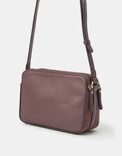 Classic Double Zip Crossbody Bag, Brown (CHOCOLATE), large