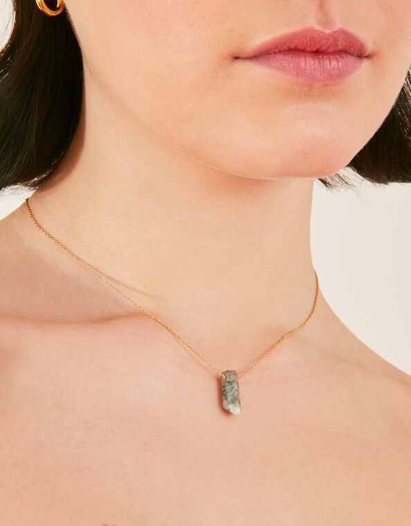 14ct Gold-Plated Rough Cut Labradorite Shard Necklace, , large
