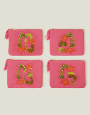 Summer Initial Pouch, Pink (PINK), large