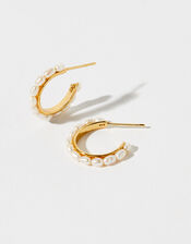Gold-Plated Freshwater Pearl Hoops, , large