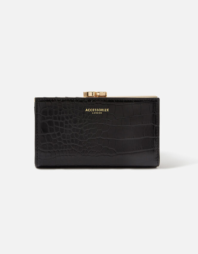 Large Bella Clip Frame Purse, Black (BLACK), large