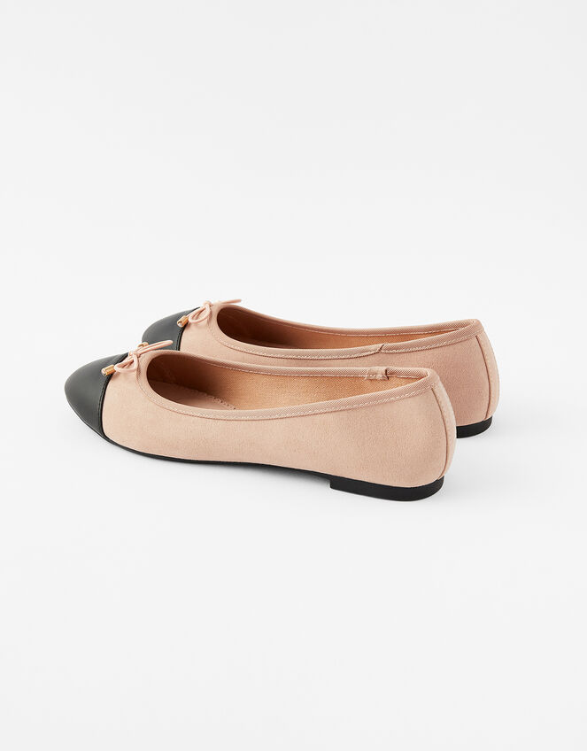 Two-Tone Ballerina Flats, Nude (NUDE), large