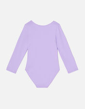 Girls Leotard with Recycled Polyester, Purple (PURPLE), large