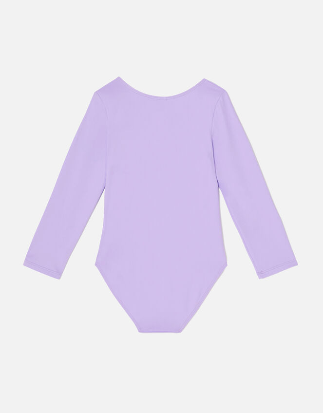 Girls Leotard with Recycled Polyester, Purple (PURPLE), large