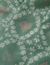 Lightweight Cross Stitch Heart Print Scarf, , large