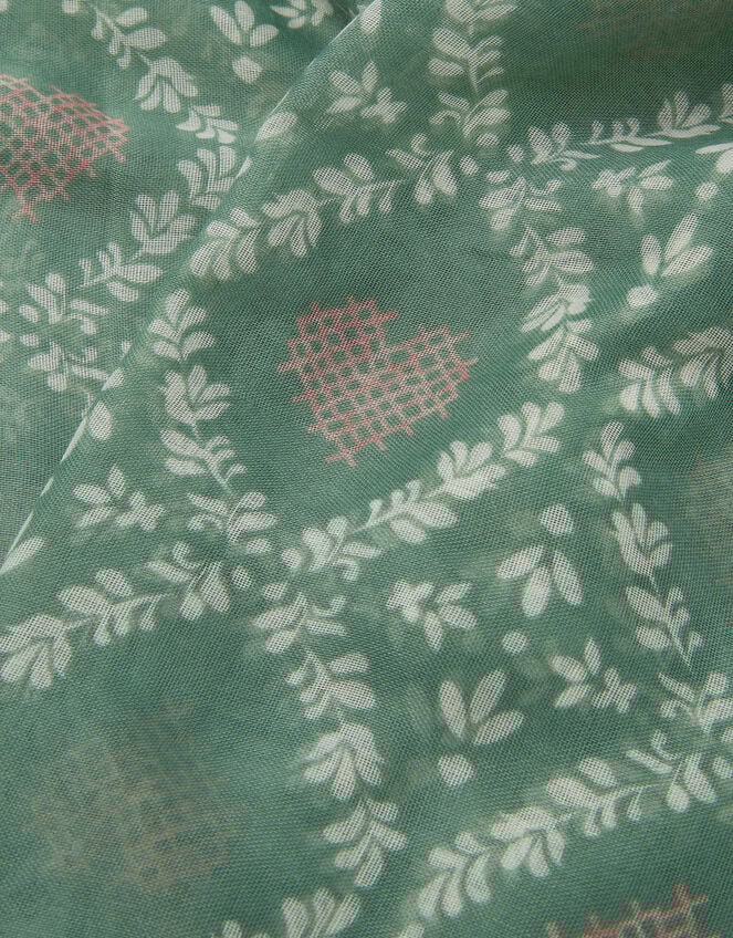 Lightweight Cross Stitch Heart Print Scarf, , large