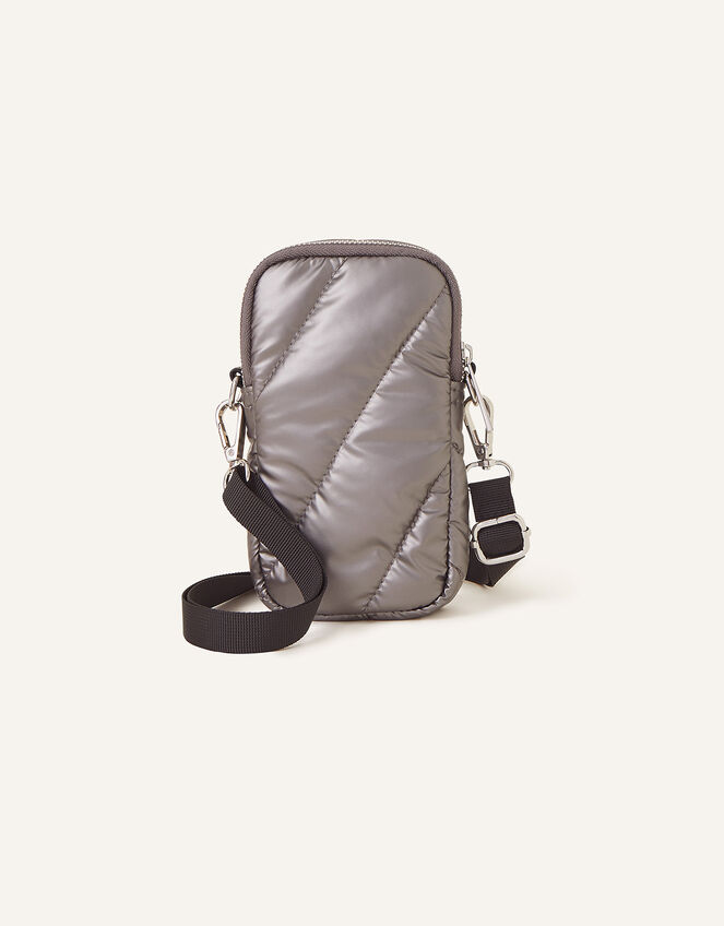 Metallic Quilted Phone Pouch, , large