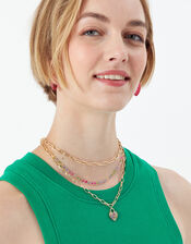Layered Disco Heart Necklace, , large