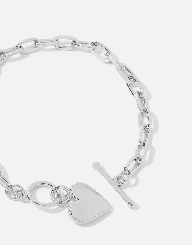 Platinum-Plated Heart Chunky Bracelet, , large