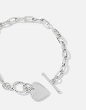 Platinum-Plated Heart Chunky Bracelet, , large