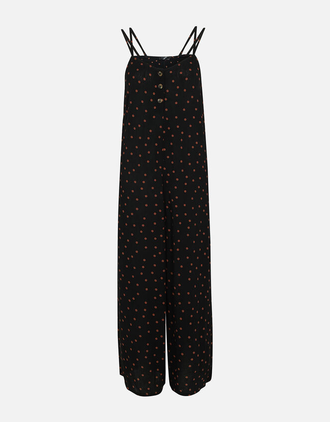 Spot Strappy Romper, Black (BLACK), large