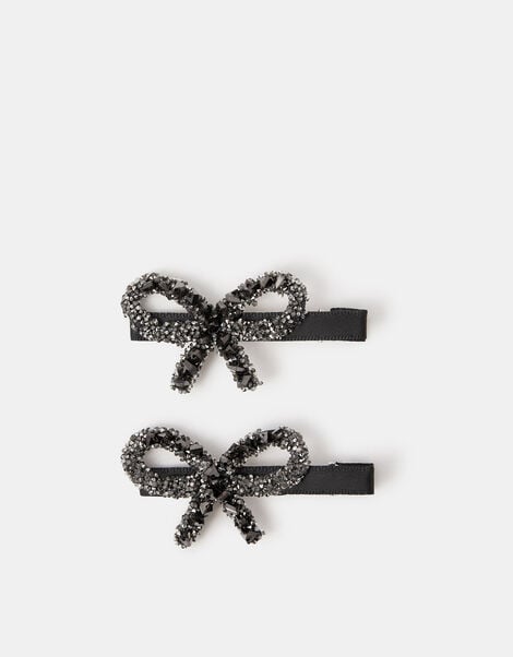 2-Pack Sparkle Bow Hair Clips, , large