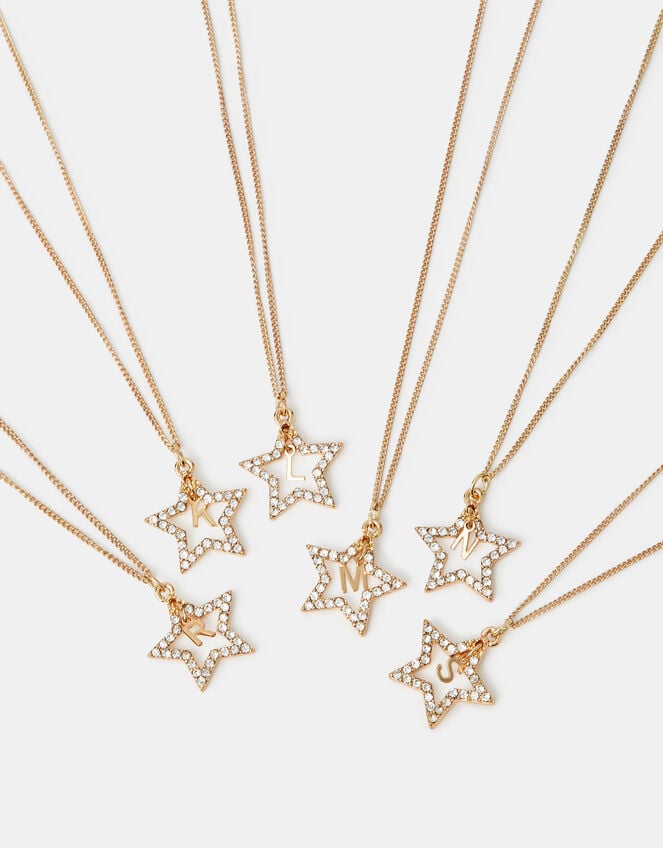 Girls Initial Star Pendant Necklace, Gold (GOLD), large
