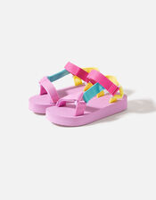 Girls Colour Block Trekker Sandals, Multi (BRIGHTS-MULTI), large