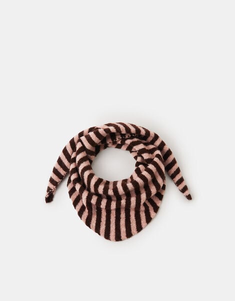 Stripe Knitted Triangle Scarf, , large