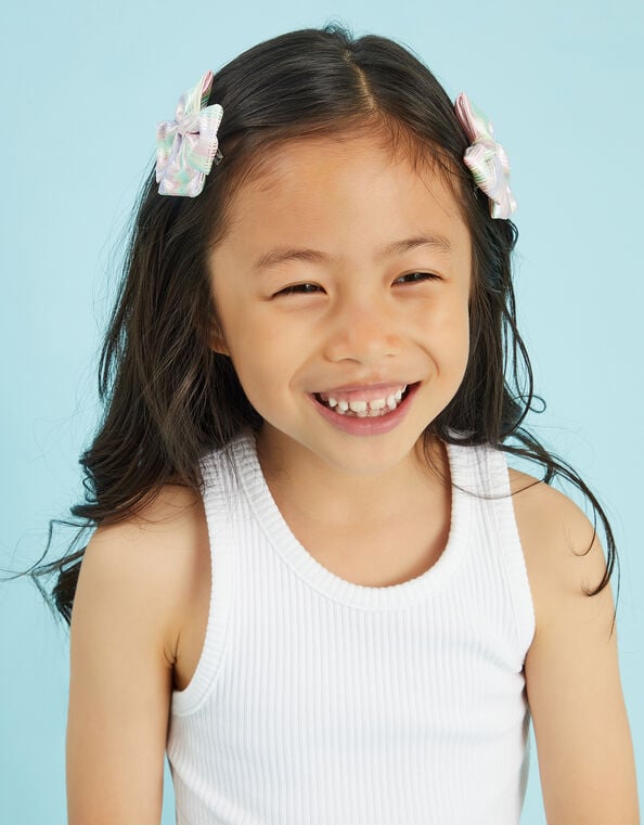 2-Pack Girls Ombre Bow Hair Clips, , large