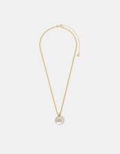 14ct Gold-Plated Pearl Eye Pendant Necklace, , large