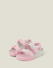 Girls Swirl Buckle Sandals, Pink (PINK), large