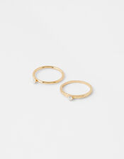 Pearl and Crystal Ring Set, Cream (PEARL), large